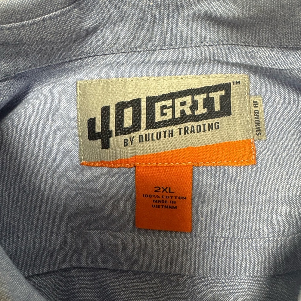 Duluth Trading Co Blue Casual Button Down Shirt - Picture 2 of 5